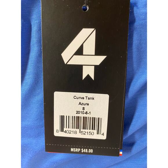 Fourlaps Women's Size Small Cropped Curve Tank Azure Blue Fitness Workout NWT - Picture 5 of 5